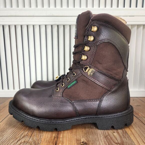Georgia Boot G107 8" Homeland Mens Sz 8 M Brown Waterproof Steel Toe Work Boots - Picture 4 of 13